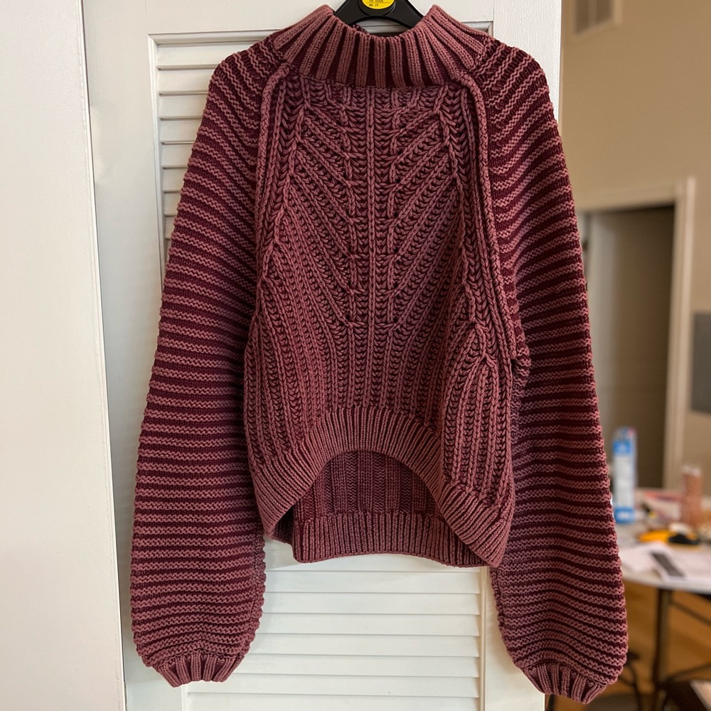 Free People burgundy turtleneck sweater